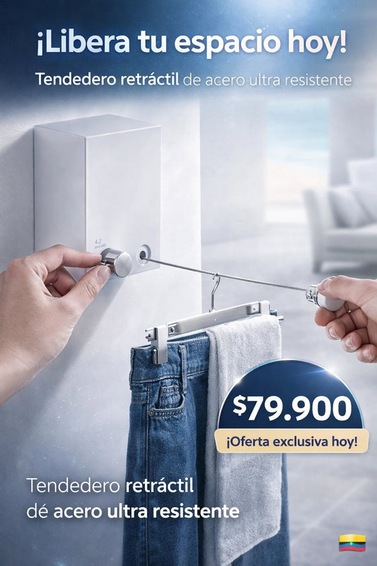 Tendedero Retráctil de Acero Inoxidable para Pared
